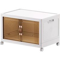 捷扣免组装收纳柜儿童衣柜储物柜零食柜衣物玩具收纳箱置物柜1层49宽 【面宽49.6cm】双开门收纳柜1层