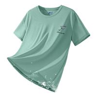 回力（Warrior）网眼t恤男短袖冰丝薄款夏季户外运动跑步速干男士宽松凉感体恤衫 水绿/HL纸飞机X 2XL【160-180斤】