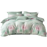 百丽丝床上四件套纯棉100%全棉四件套床笠款床品被套床单套件1.8m床 【纯棉斜纹款】床笠-风荷采薇