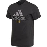阿迪达斯 adidas大LOGO时尚百搭棉质舒适透气 男款圆领短袖跑步T恤