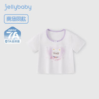 JELLYBABY[7A抗菌]女童夏上衣9宝宝可爱卡通衣服大童透气夏装薄儿童t恤短袖 紫色 【7A抗菌】 140