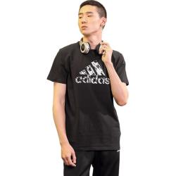 adidas 男子透气舒适圆领休闲运动短袖T恤 S码