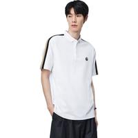 太平鸟男装polo衫夏季时尚撞色拼条男士翻领 白色(合体) XL