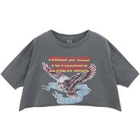 moussy 女装甜酷风老鹰印花宽松短款T恤女028HSQ90-0481 020黑色 均码