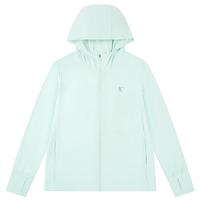 乔丹QIAODAN童装儿童防晒衣2025夏季童中性遮阳户外衣连帽皮肤衣 无垠绿 160 CM