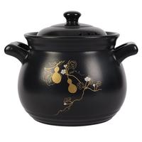 陶煲王6-8升-10升陶瓷砂锅煲汤4-6人家用耐高温干烧不裂老式土沙锅大号 福禄团圆煲 6L