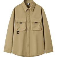 森马 Semir长袖衬衫男春季山系户外风工装外套宽松翻领上衣外穿时尚 卡其50601 165/84A/S