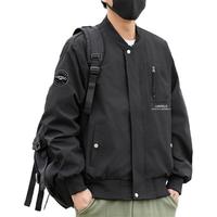 卡帝乐鳄鱼（CARTELO）夹克男士工装冲锋外套男装2024秋冬休闲棒球衣服男装 黑色 2XL 