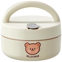沃德百惠（WORTHBUY）保温饭盒316不锈钢便当盒汤碗可微波加热餐盒套装 赫赫熊小号400ml+大号600ml