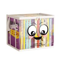 友纳 Youna书本透明收纳箱教室家用防尘可折叠书箱袋桌面旧书籍整理 特大-奶油白-无图案【透明防尘】 3个装