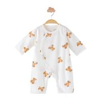 俏贝熊婴儿连体衣夏季薄款新生儿空调服宝宝哈衣纯棉内衣家居服夏天衣服 小熊连体衣 66cm