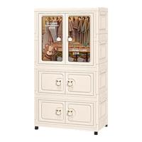 纳份爱洛其熊儿童衣柜免安装婴儿衣物收纳柜宝宝小衣橱简易婴幼儿储物柜 70面宽【1衣柜+2折叠】大头熊 高品质洛其熊系列