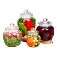 妙厨伦大容量加厚玻璃密封罐带盖家用腌制泡菜酿酒五谷杂粮储物收纳坛子 竖纹 1250ml
