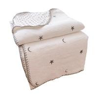 无印良品A类母婴级全棉双层豆豆绒毯子 儿童安抚毛毯午睡毯盖毯100*120cm