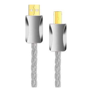 YYTCG纯银USB解码线A转B方口音频线 DAC解码线/器 手机电脑平板接调音台解码功放连接线0.5米