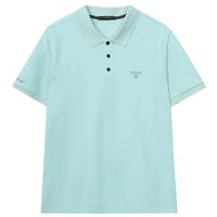 珈仕达(CARSYDA)【凉感】男装夏季多彩美式廓形短袖Polo衫 粉绿 S (46)