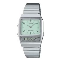 卡西欧(CASIO)小方表AQ-800E系列复古金属银色小方块双显男女电子表日韩表 AQ-800E-3ADF