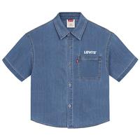 Levi's李维斯儿童牛仔衬衫短袖夏季经典水洗男童女童衬衣童装 湖灰蓝 140 /68 【身高128-140cm】