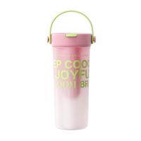 GOOM春夏水杯直饮吸管两用杯子大容量高颜值花茶杯600ml青樱粉