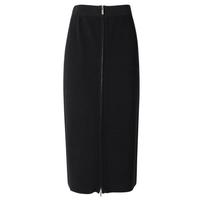 麦檬MM【/捡漏】秋黑色高腰直筒冰丝半身裙女5E8241531 黑色 S