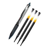 百乐（PILOT）开拓王走珠笔签字笔彩色按动中性笔学习考试办公用笔 BXRT-V5 BXS-V5RT-B  0.5mm 1笔+3芯黑色