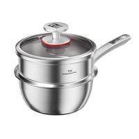 康巴赫（KBH）奶锅不粘锅316L不锈钢奶蒸锅无涂层辅食锅三层复底炉灶通用16cm 【加厚款】316L不锈钢奶蒸锅 16cm