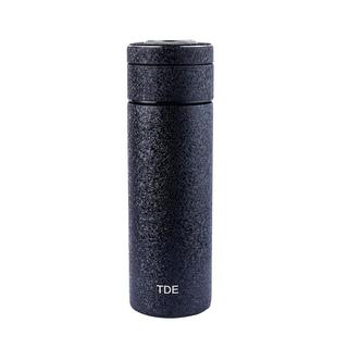 TDE316不锈钢保温杯大容量茶水分离水杯子机械温显泡茶水杯商务礼盒 黑色 500ml 机械表盘显温