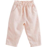 MARC&JANIE马克珍妮宝宝夏装 女童亚麻宽松休闲裤 儿童裤子210790 米粉 66