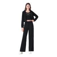 CAMEL骆驼休闲套装女装24年早秋韩系穿搭高级感外套运动连帽时尚三件套 幻影黑 L