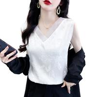 无袖提花背心上衣外穿大码遮肚子吊带