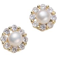 天使之泪 淡水珍珠耳钉耳饰闪耀锆石镶嵌小香风设计款新年 闪耀珍珠耳钉 5-6mm