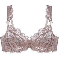 夏娃的诱惑音符组女士内衣女薄款性感蕾丝少女聚拢文胸舒适透气大码U型胸罩 浅蓝色 80D 36/80D