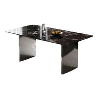 全友（QUANU）家居客餐厅轻奢高端奢石餐桌椅组合吃饭桌子家用一桌四椅组合家具 1.8m腿餐桌