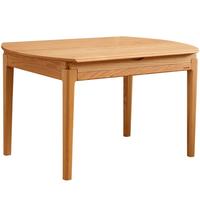 全友（QUANU）家居吃饭圆桌家用客厅可伸缩功能餐桌椅子组合套装实木餐桌椅组合 红橡木|1.3m实木餐桌