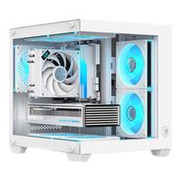 SAHARA/撒哈拉 全景海景房设计 ITX机箱+240水冷+双面玻璃+7风扇+棱镜2代ARGB风扇 白色