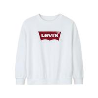 Levi's李维斯【新年系列】儿童卫衣男女童圆领长袖2025春季童装套头 明亮白 110 /52 【身高98-104cm】