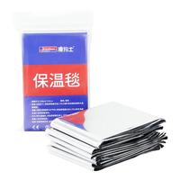 康玛士户外应急保温毯铝膜救生毯防寒防晒马拉松野外生存便携保温睡袋营 1件装绿色-应急睡袋 可重复使用