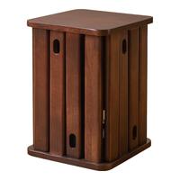 家逸实木凳子茶几家用可叠放组合凳创意方凳餐厅椅子客厅小板凳换鞋凳 方形叠叠乐胡桃色大号-免安装