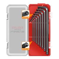 德力西电气(DELIXI ELECTRIC)内六角扳手套装梅花加长内六棱内6角扳手球头内六方螺丝刀板手 耀黑9件套中长球头