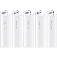 草蜢(CRICKET)打火机 一次性广告白色老式滑轮 白罩白机带logo 5支 25只整盒