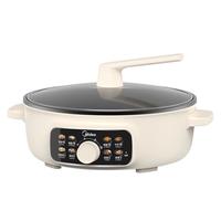 美的（Midea）电饼铛 烙饼锅 三明治机早餐机 煎烤机 电火锅 炒锅烤肉锅 65mm加深 家庭用 抗菌煎烤机MC-JKE3062