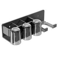 佳帮手牙刷杯置物架吹风机架免打孔卫生间壁挂多功能洗漱置物架 太空铝吹风机牙刷架【三杯】