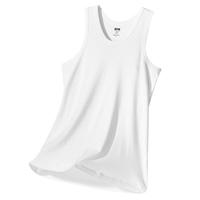 宜而爽【100%全棉 3件装】背心男士罗纹纯棉运动打底内衣 白色X3 XL