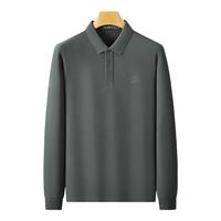 JEEP SPIRIT吉普polo衫男长袖春秋T恤休闲商务翻领男装上衣打底衫 灰色 M