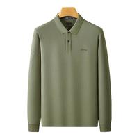 JEEP SPIRIT吉普polo衫男长袖春秋T恤休闲商务翻领男装上衣打底衫 军绿 3XL