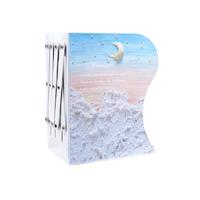 少年伴 书立 可伸缩立书架桌面书本收纳架高中生挡板书夹折叠固定书本立 星月与海（D）1103 升级加大-折叠收纳架-星月与海4