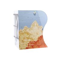 少年伴 书立 可伸缩立书架桌面书本收纳架高中生挡板书夹折叠固定书本立 星月与海（C）1103 升级加大-折叠收纳架-星月与海3