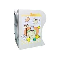 【开学必备用品】少年伴 书立 可伸缩桌面折叠固定收纳架挡板书夹立架用桌上 大号-帕帕狗米黄1163 升级加大-折叠收纳架-米黄