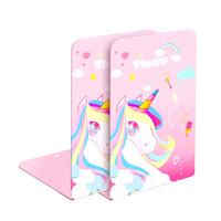 【开学必备】少年伴 书立架 文具书本收纳金属书架固定书本可爱儿童简易用课桌分隔L型 独角兽2片装 独角兽/2片装