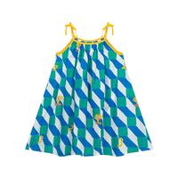 马·拉丁（M.Latin）/童装儿童连衣裙24夏女大小童满地图案吊带裙 花蓝色 130cm